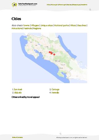 example page 6 from our offline Travel Guide for Costa Rica
